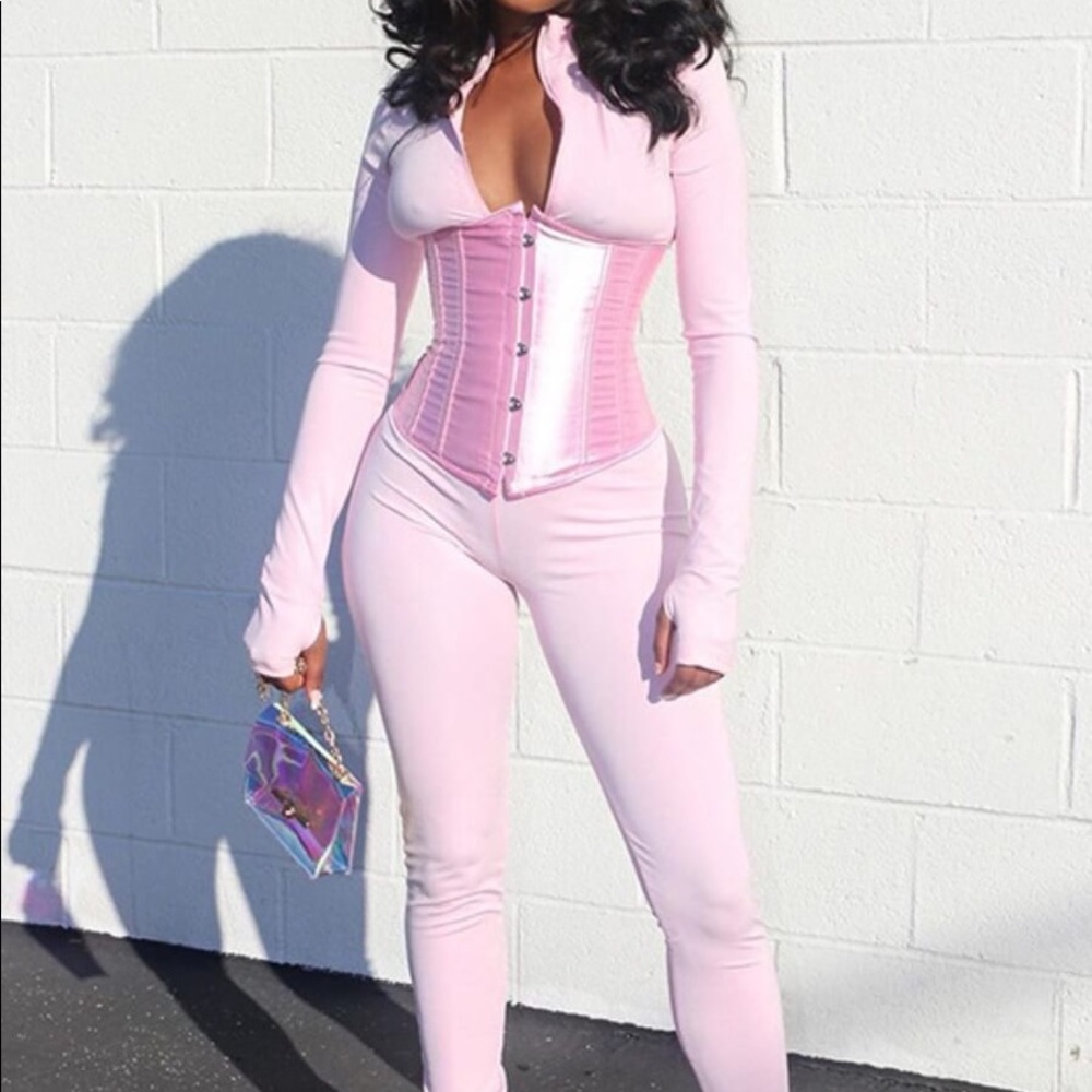 Pink Jumpsuit with corset